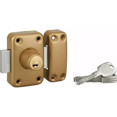 Verrou pour porte d'entrée vitrée Atlantic m cylindre double à goup. 45 mm (1/2)