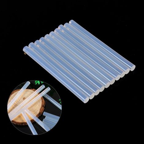 Lot de 10 bâtonnets de colle à fondre neufs de 7 mm x 100 mm pour outils électriques de loisirs créatifs et machines à coller chauffantes. (1/5)