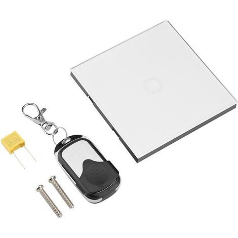 Einpoliger Touch-Schalter, intelligenter Touch-Schalter mit drahtloser Fernbedienung, Glasfront für das Homeoffice (weiß)