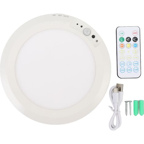 Lampe de placard à capteur de mouvement avec télécommande, plafond intérieur sans fil à gradation continue, 400lm, pour douche, garde-manger, escalier, couloir
