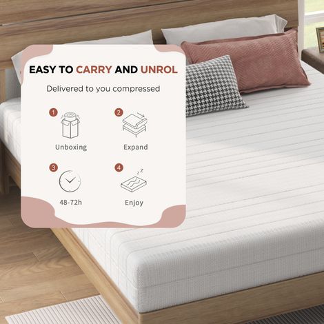 Matelas 140x200, épaisseur 16cm, mousse froide ergonomique, tissu doux, fermeté moyenne (1/5)