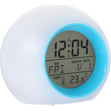 Réveil à sept couleurs changeantes, horloge au son naturel, réveil électronique original, réveil de chevet (1/5)