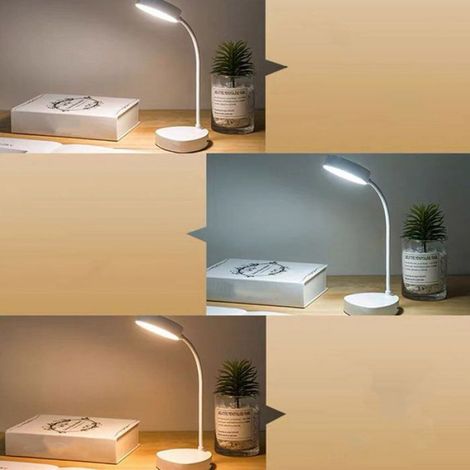 Shipenophy Petite lampe de lecture Petite lampe de bureau de lecture à intensité, soin des yeux, chargeur USB, deco poser (1/5)
