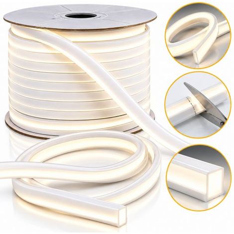 Striscia LED Neon 24V 100 Metri IP65 4000/6500K Luce Flessibile Tagliabile  Luce Fredda 6500K (1/5)
