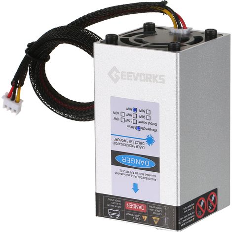 Geevorks 450 nm 80 W Lasermodul, Lasergravurkopf mit fester Brennweite, Hochgeschwindigkeits-Lasergravierer, Cutter, 3D-Drucker, CNC-Fräser, Lasermodul für Heimwerker, Holz, Leder, Stoff, Papier, Schn