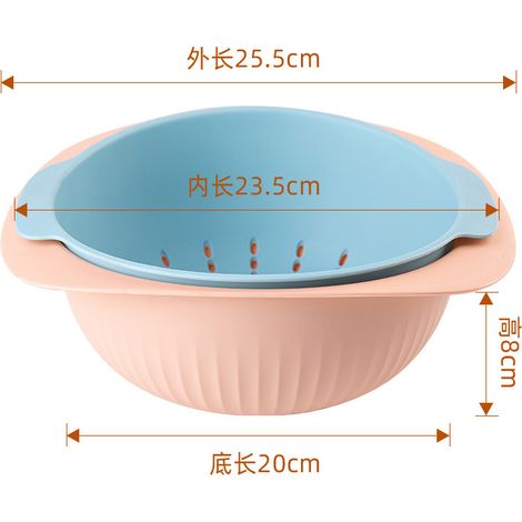 Panier de rangement et égouttoir double couche pour fruits et légumes, boîte de nettoyage et stockage alimentaire (1/3)