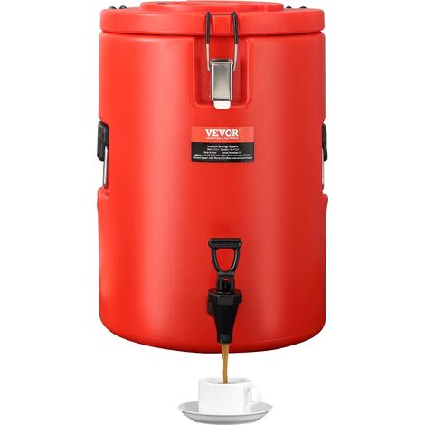VEVOR Dispensador de Bebidas Aislado Dispensador de Agua Fría y Caliente No Electrico 17,2 L Almacenamiento de Alimentos de Acero Inoxidable Contenedor Aislado 10 H con Grifo Portátil para Camping