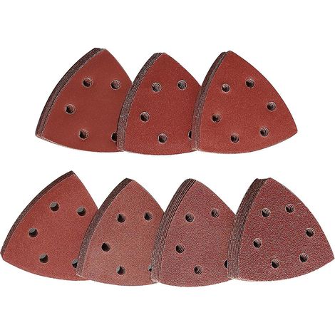 Dreieckiges Schleifpapier, Körnung 100, selbstklemmend, 6 Löcher, Körnung 60/80/100/120/240.
