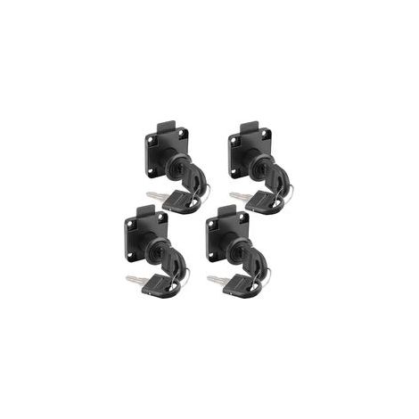 4PCS serrure à came avec clé identique, verrou de sécurité d'armoire pour placard, tiroir, armoire de rangement, armoire de rangement, boîte aux lettres, tiroir, maison noir