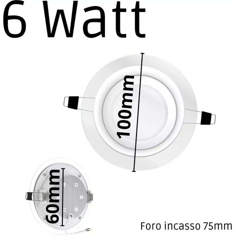 Faretti LED Dimmerabili da Incasso Bordo in Vetro Moderno Soffitto Interno 2 pezzi 6w