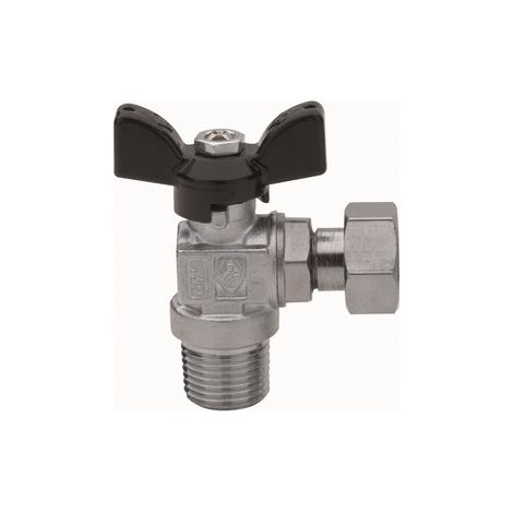 Valvola a sfera a squadra filettatura maschio con girello 1/2" x 1/2" dn 15 pn 30