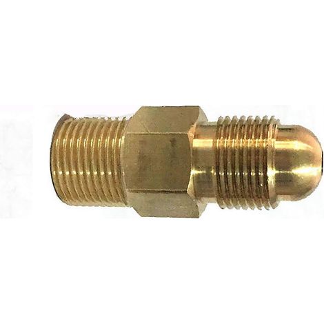 Adaptateur pour bouteille de gaz, adaptateur argon à filetage droit compatible avec régulateur (or) (2 pièces) (1/3)