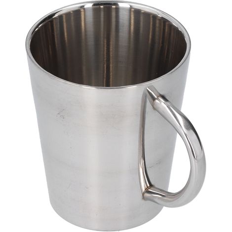 Tasse à eau de 300 ml avec anse, en acier inoxydable 304, isotherme, idéale pour le bureau et la maison. Couleur : acier inoxydable. (1/5)