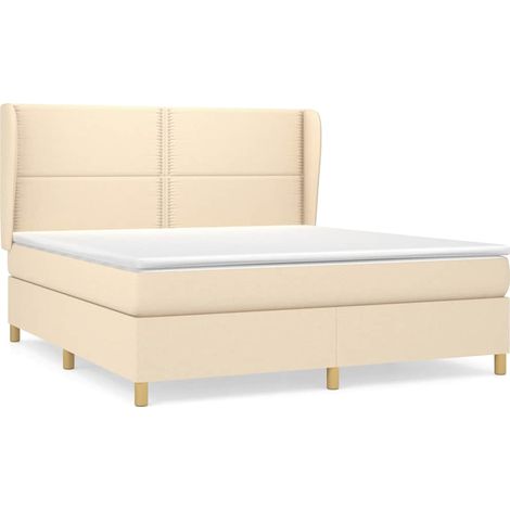 Maison Exclusive - Boxspringbett mit Matratze Creme 180x200 cm St (1/5)