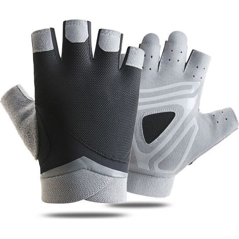 Gants d'exercice respirants, gants de musculation sans doigts avec dos incurvé (1/5)