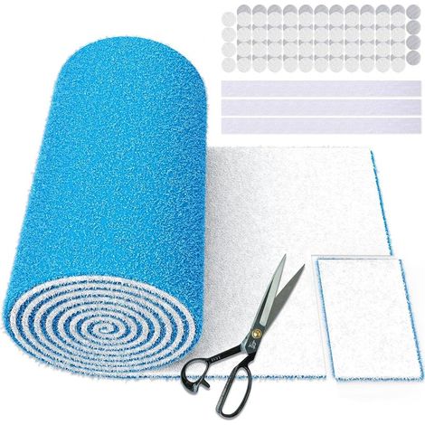 Filtres à air  8 à découper à la taille désirée (50 + filtres), kit de filtres à triple aération pour sol, grilles, plafond, grilles d'aération de chaudière, avec 48 bandes adhésives à (1/5)