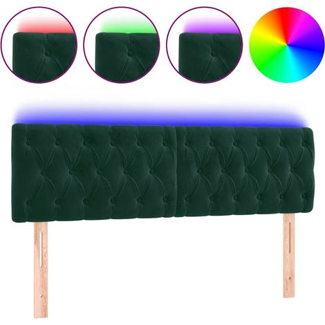 Maison Exclusive - Cabecero con LED de terciopelo gris oscuro 160 (1/5)