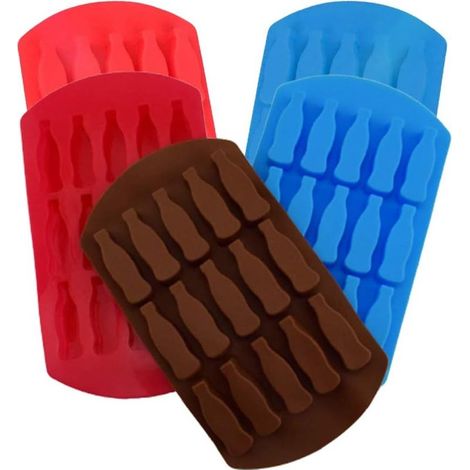 Eiswürfelform – Silikonform in Form einer Colaflasche – 15 Mulden – Für Eis, Schokolade, Gelee, Bonbons – 5 Stück (1/5)