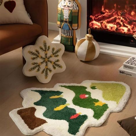 Paillasson de Noël, paillasson antidérapant pour intérieur et extérieur, joli tapis de Noël, adapté à la décoration de Noël (5080cm) (1/5)