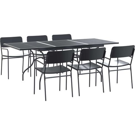 Maison Exclusive - Garten Essgruppe 7 pcs Anthrazit Stahl