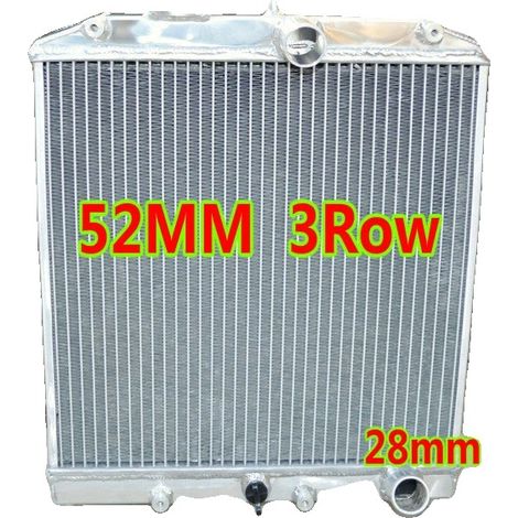 Radiateur, Aluminium Alliage, Taille du Noyau 350mm x 358mm x 52mm, Compatible avec Voiture Compacte 1992-2000, Compatible avec Voiture Sport Compacte 1993-1997, Taille du Tuyau 28mm Entrée/Sortie (1/5)