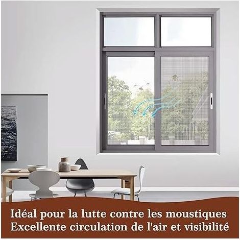 Moustiquaire Fenêtre sur Mesure 130 x 150cm, Filet Anti-moustiques Anti-Insecte, Toile Moustiquaire avec Super Protection, Grillage Vendu au mètre - Blanc (1/4)