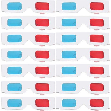 Lot de 100 lunettes 3D en carton, compatibles avec les films anaglyphes.-40X3.7CM-White