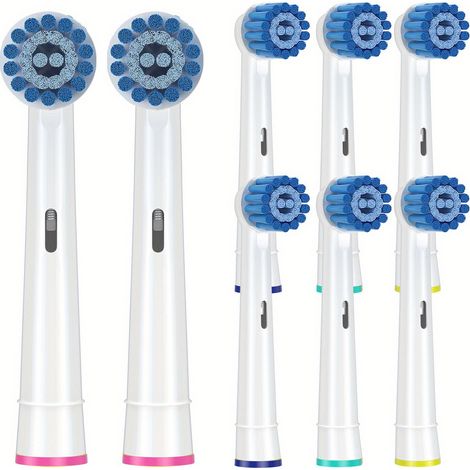 Lot de 8 têtes de brosse pour le soin des gencives sensibles avec brosse douce pour un nettoyage supérieur mais doux (1/5)