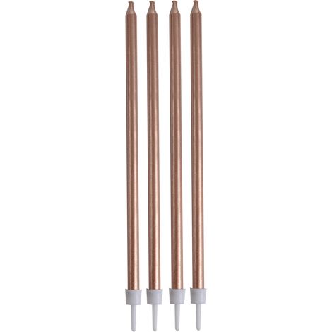 Set de 16 longues bougies d anniversaire 14.5 cm rose gold