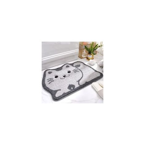 Tapis de Salle de Bain en Forme de Chat Mignon, Extra Doux et Absorbant, Lavable en Machine, Tapis antidérapant pour Baignoire, Douche et Salle de Bain, 40x60cm