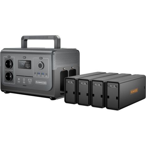 Estación Batería Portátil Runhood Rallye 1200W Plus 1296Wh con 4 Módulos Intercambiables Negro IluminaShop