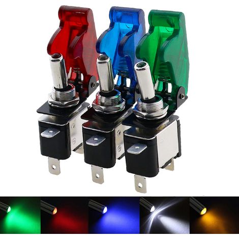 ASW-07D LED Car Switch Retrofit 12V 20A Toggle Switch with Waterproof Cover (Single) (1/4)