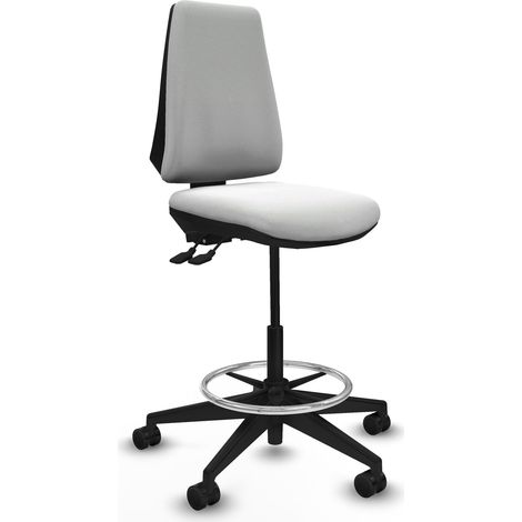 Taburete Elche AS bali blanco base piramidal ruedas 65mm nailon