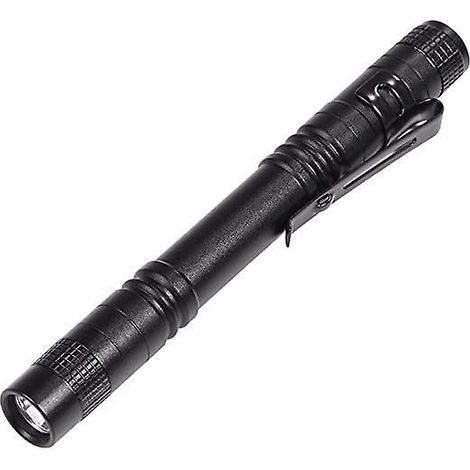 lampe De Poche Led Avec Clip (longueur 9 Cm) Penlight Mdical Mini Portable En Alliage D'aluminium Presse Noire Sur Sac  Stylo Aliment Par Batterie (1/5)