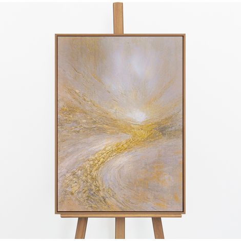 Gemälde Leuchtender Strom Rahmen Eichefarben 70x50 cm (1/5)