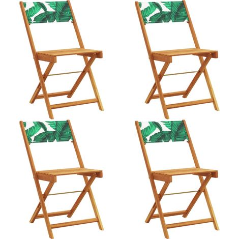 Maison Exclusive - Sedie da Giardino Pieghevoli 4pz Verde Tessuto e Legno Massello