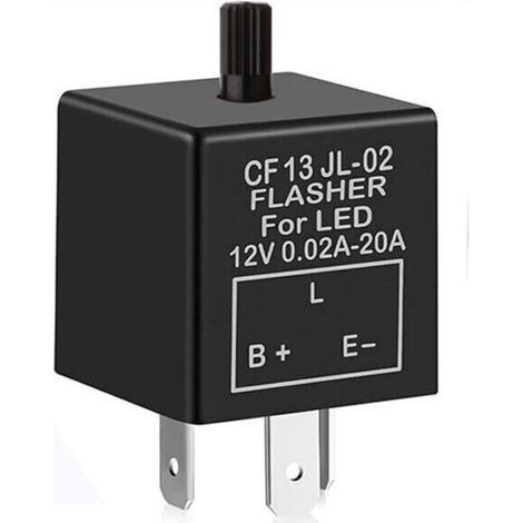12V 3-Pin Einstellbares elektronisches Blinkrelais für Auto und Motorrad, 0,1W bis 150W - Crezuo