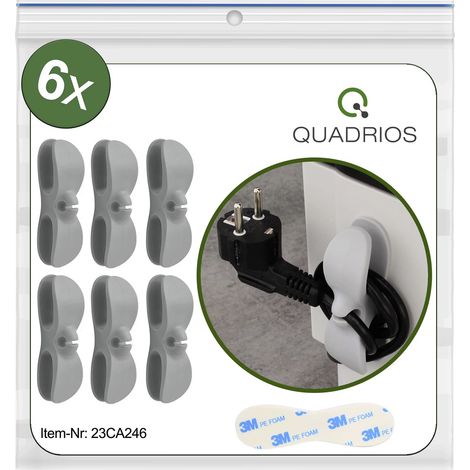 Quadrios 23CA246 Kabelhalter selbstklebend 23CA246 Grau 6 St.