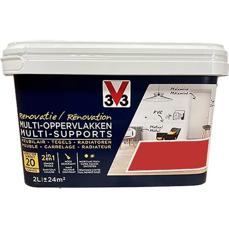 Peinture V33 Rénovation Multi-Supports Rouge caprice 2 L