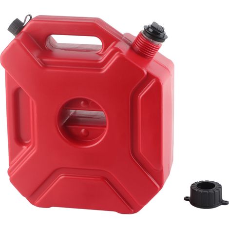 Ortviai Réservoir à carburant portable 5 L rouge pour voitures, motos, UTV et ATV – ABS résistant aux chocs