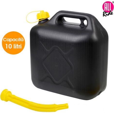 Tanica 10 litri con Tubo Flessibile per Benzina Acqua Carburante Nero All Ride (1/2)
