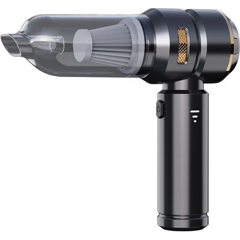 Aspirateur sans fil pour voiture 4-en-1 (aspiration / soufflage / gonflage / mise sous vide) – Moteur sans balais 3 vitesses – 16000 Pa – Batterie 6000 mAh – Noir et Or