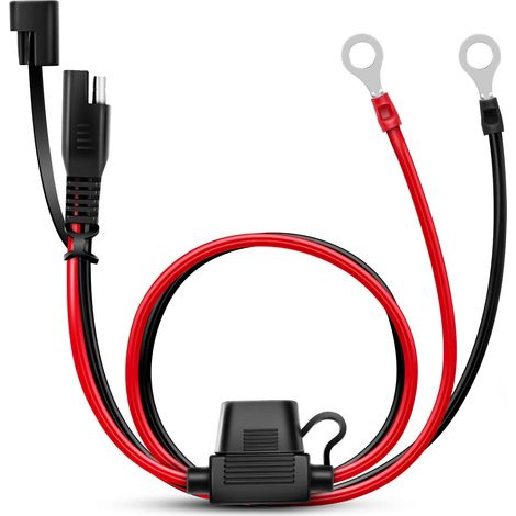 Cable de bucle de 2 pies, cable con terminal de 2 pines, cable de extensión de arnés de cables con terminal de ojal y conector SAE de desconexión rápida. (1/4)