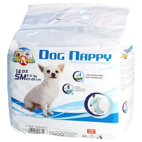 84 Pannolini igienici per cani Dog Nappy S 30-39 cm - 6 pacchi da 14 pezzi cad.