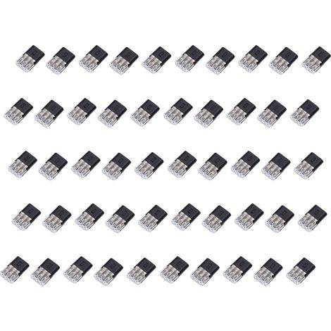 Connecteurs de fils à 3 broches, sans bande à souder, pour lumière LED, 0.35-0,75 mm², 22-18awg, fils de 2.1mm de diamètre, 50 pièces