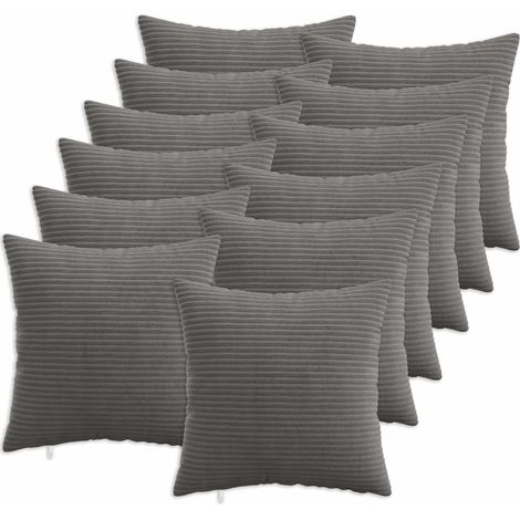 Federa 12 pz HEERLEN Grigio Scuro 40 x 40 cm corduroy vidaXL (1/5)