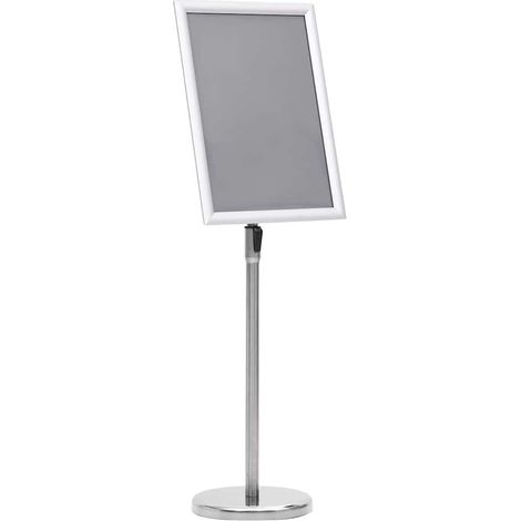 vidaXL Soporte de pie para carteles A3 aleación de aluminio plateado (1/5)