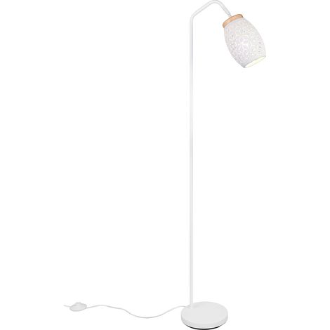 Lampada da terra, metallo, bianco opaco, H 147 cm, Bidar (1/5)