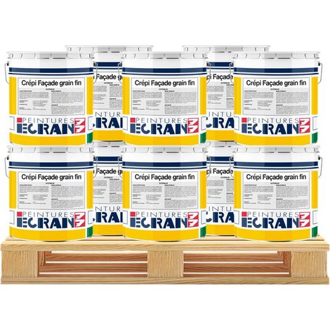 Enduit de façade grain fin hydrofuge – Application rouleau – Renforce murs et masque défauts – Prêt à l'emploi 25 Kg