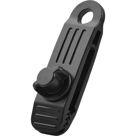 10 clip in tessuto impermeabili, clip nere antivento, adatte per sport all'aria aperta e campeggio, staffa di montaggio in plastica per clip da tenda, accessori inclusi.